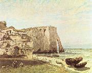 Gustave Courbet Die Keste von Etretat painting